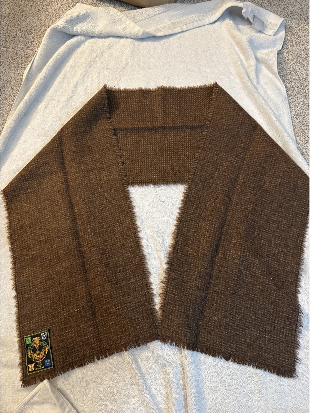 Donegal Tweed Brown Wool Scarf Made in Ireland